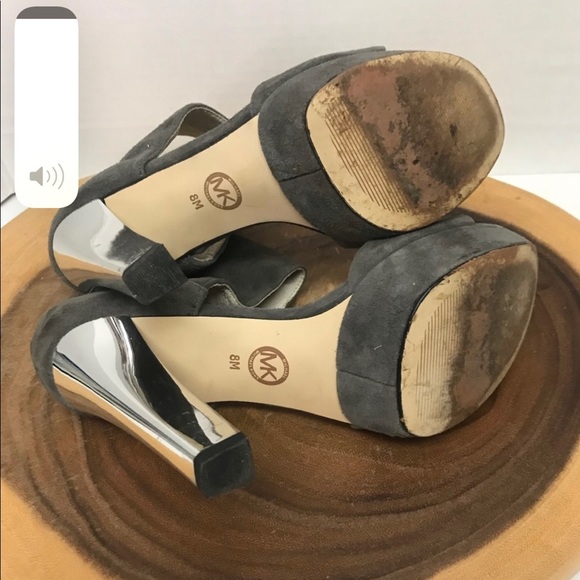 Michael Kors Suede 5” Mirrored Thick Heels with Zipper Size 8 - Picture 5 of 14